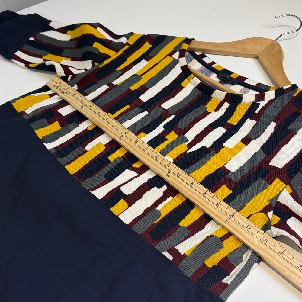 COS Multicolor Patterned Blouse with Navy Accent - Picture 7 of 9